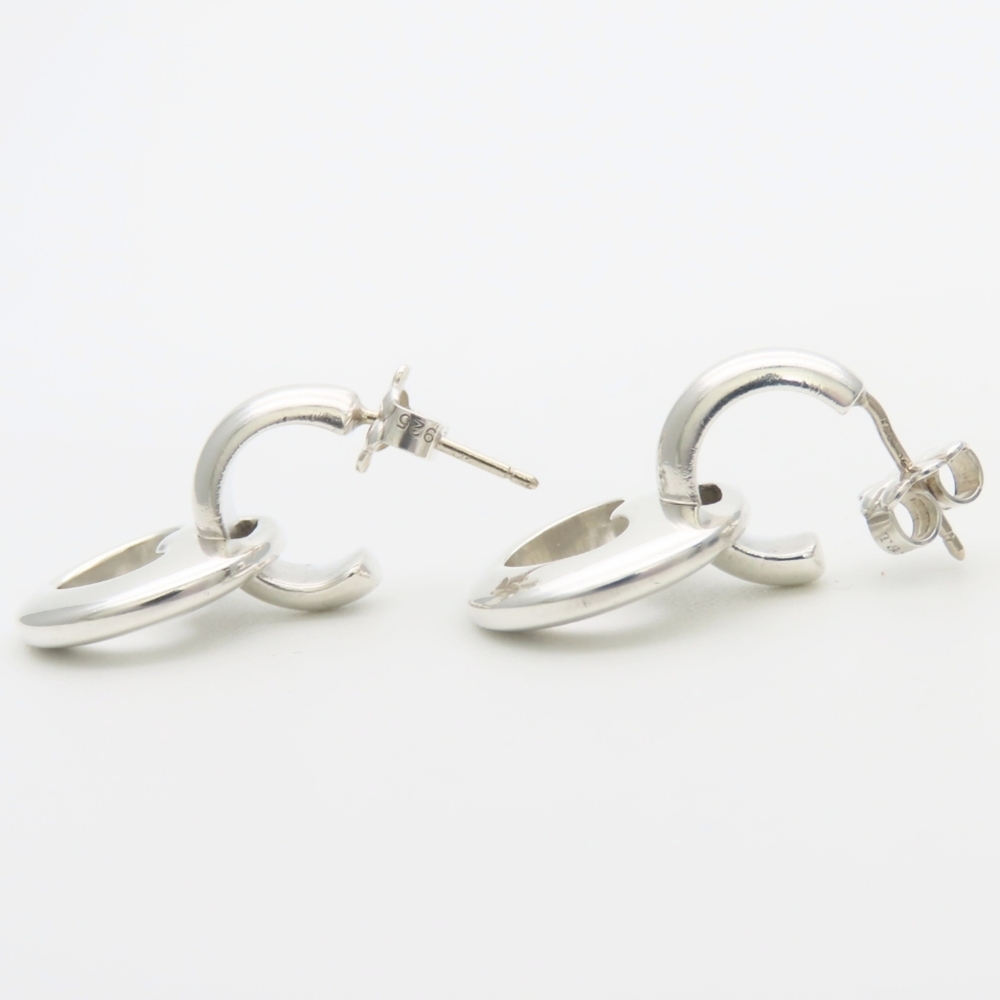 Tiffany & Co. Pierced Heart Sterling Silver 925 Open Swing Earrings for Women - Picture 7 of 10